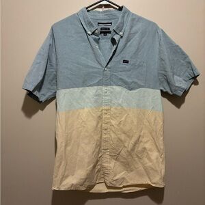 Rvca short sleeve button down tri-color